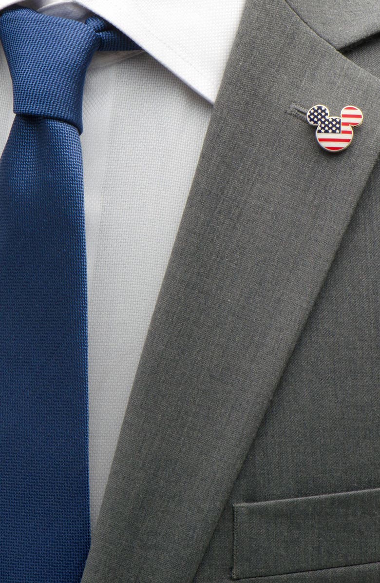 Cufflinks, Inc. Mickey Mouse Stars & Stripes Lapel Pin, Alternate, color, 