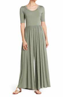 WEST K Elbow Sleeve Wide Leg Jumpsuit