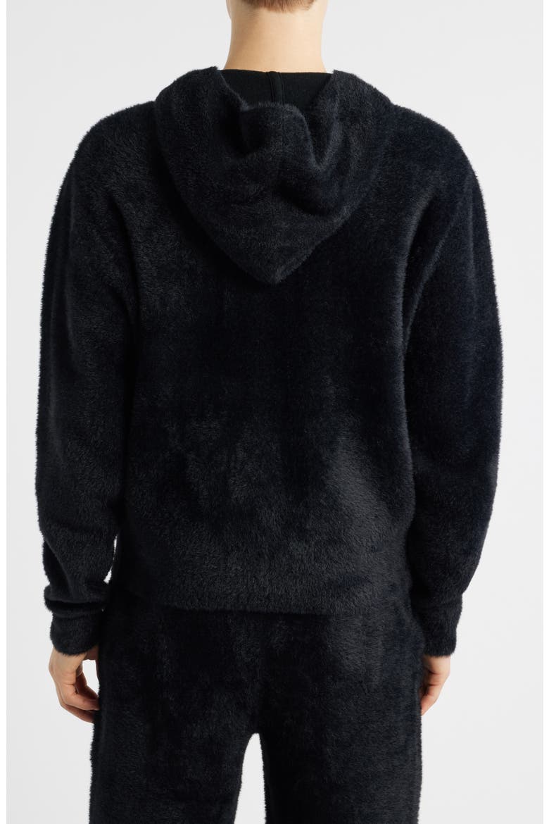 BB Fuzz Zip Hoodie, Alternate, color, BLACK