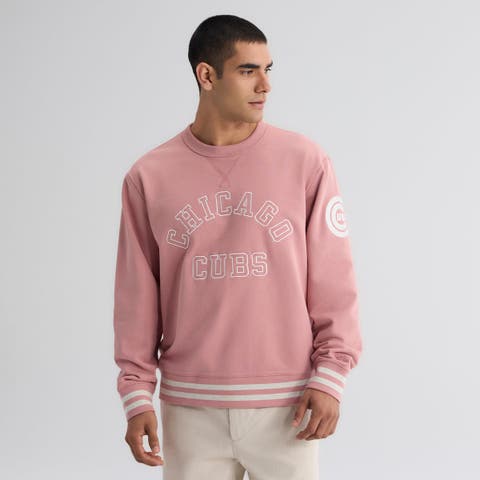Men's Fanatics Faded Rose Chicago Cubs Iconic Terry Sweatshirt