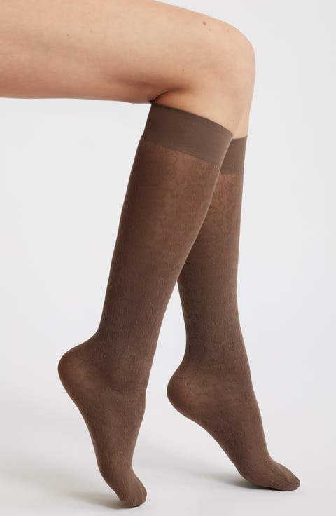 Maria Floral Lace Knee High Socks