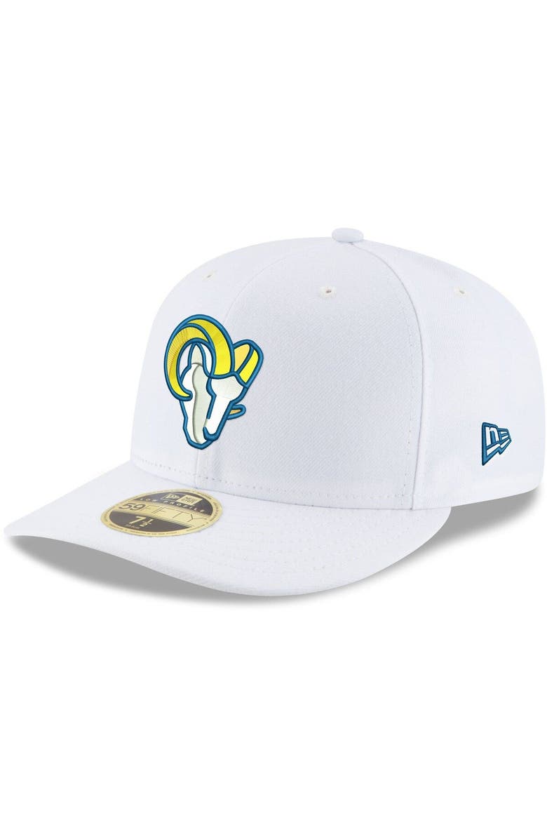 New Era Men's New Era White Los Angeles Rams Alternate Logo Omaha Low Profile 59FIFTY Fitted Hat, Main, color, White
