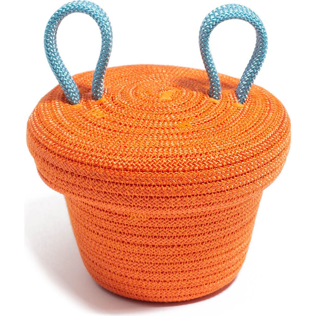 UGLY RUGLY Mini Lidded Storage Basket in Orange Baby Blue  product
