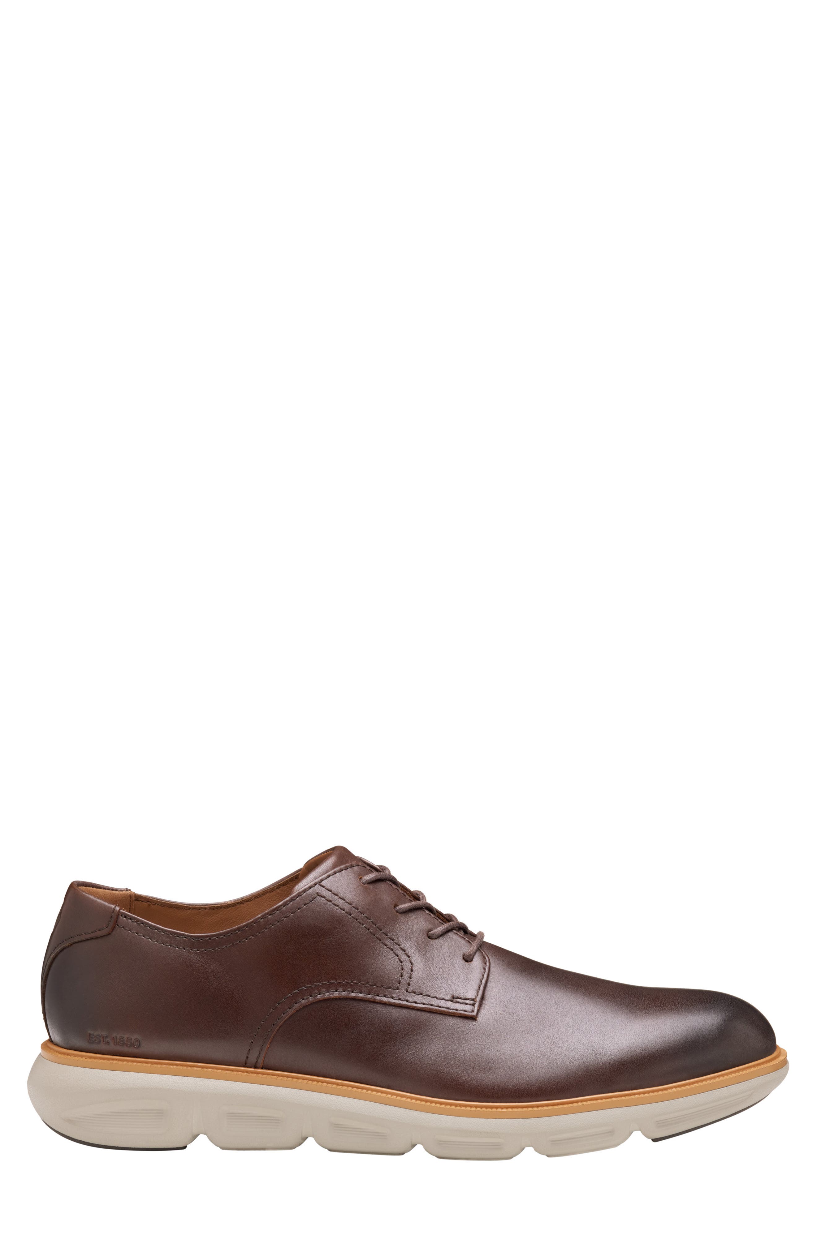 Johnston & Murphy Larkin Plain Toe Derby, Alternate, color, Mahogany Italian Calfskin
