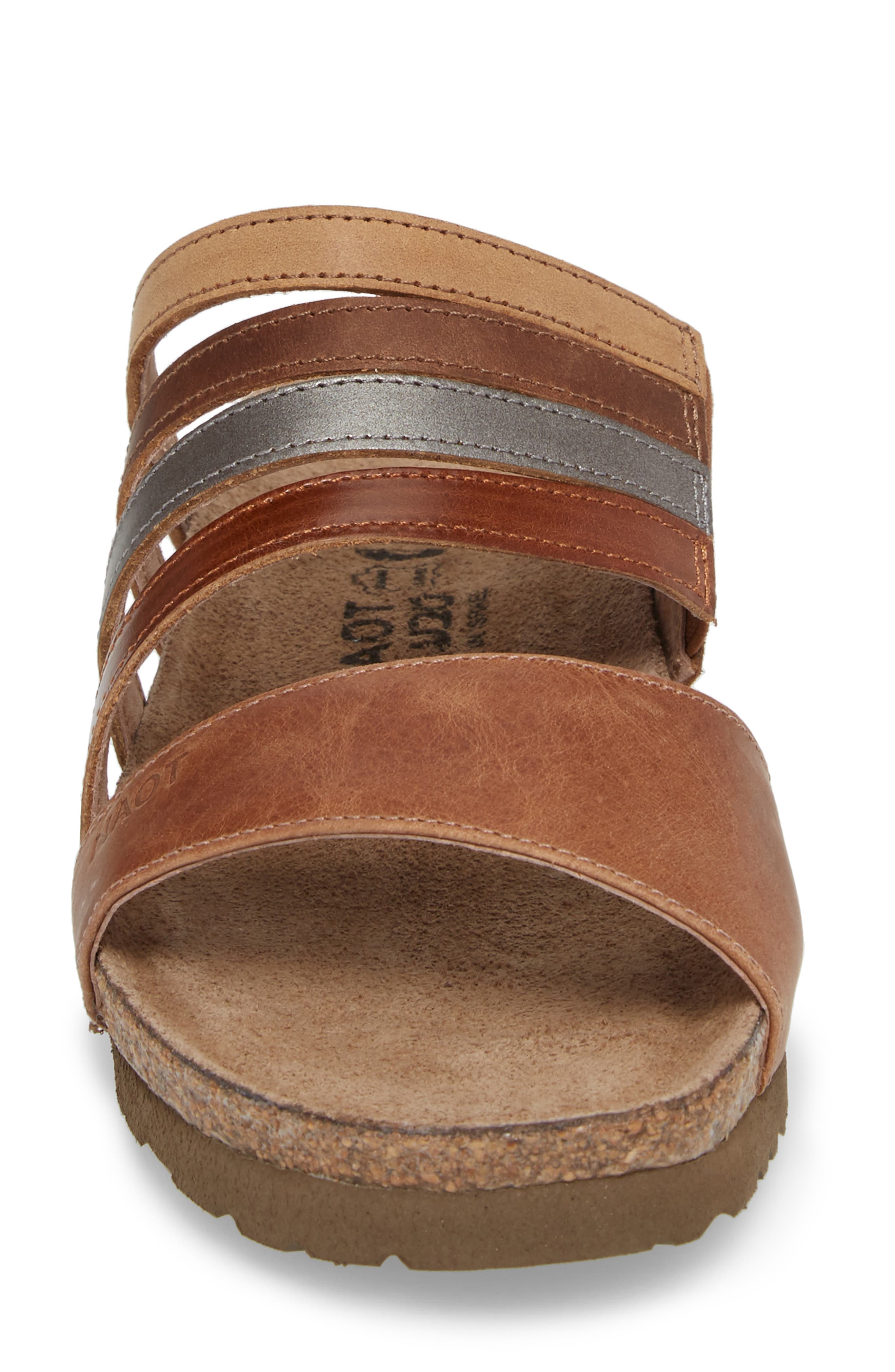 Peyton Slide Sandal, Alternate, color, LATTE BROWN LEATHER