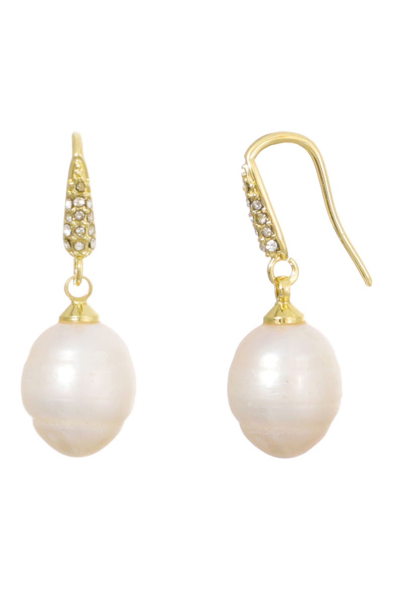 Freshwater Pearl Drop Earrings, Main, color, GOLD/ WHITE