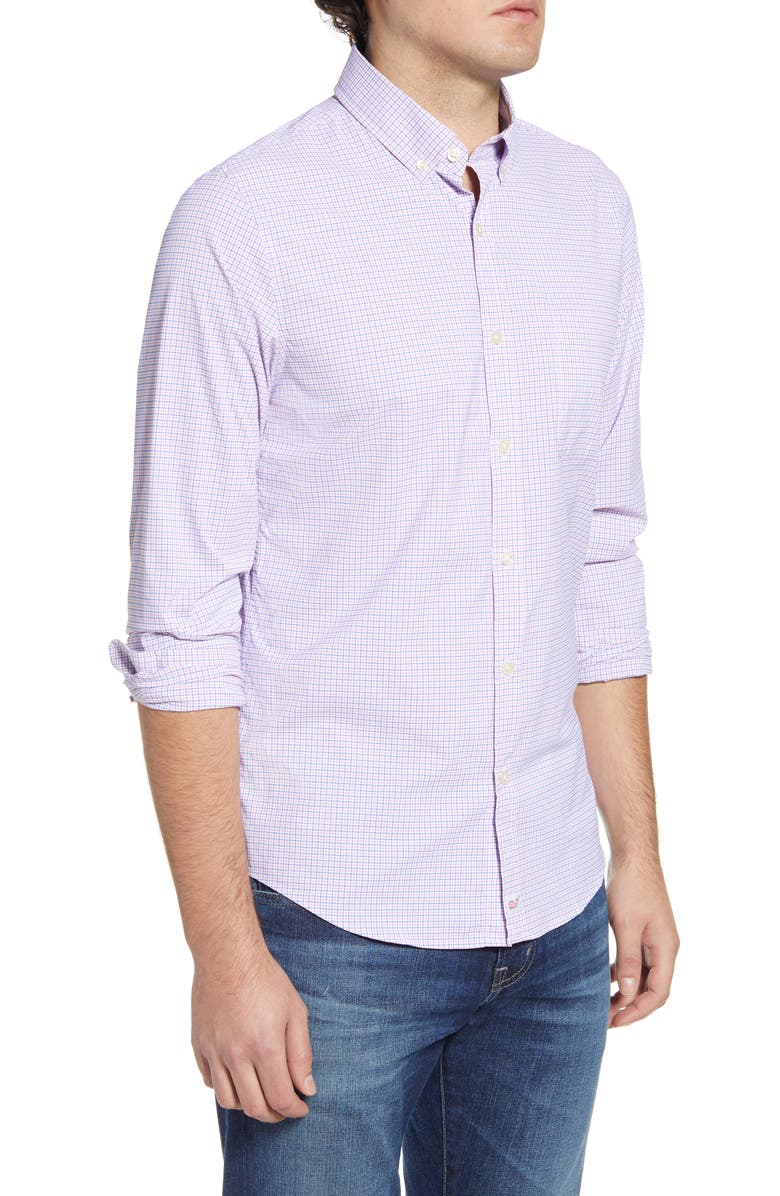 vineyard vines Murray Starfish Plaid Button-Down Performance Shirt, Alternate, color, 