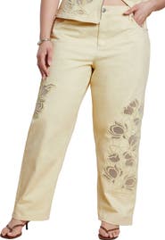 ELOQUII Floral Embroidery Jean