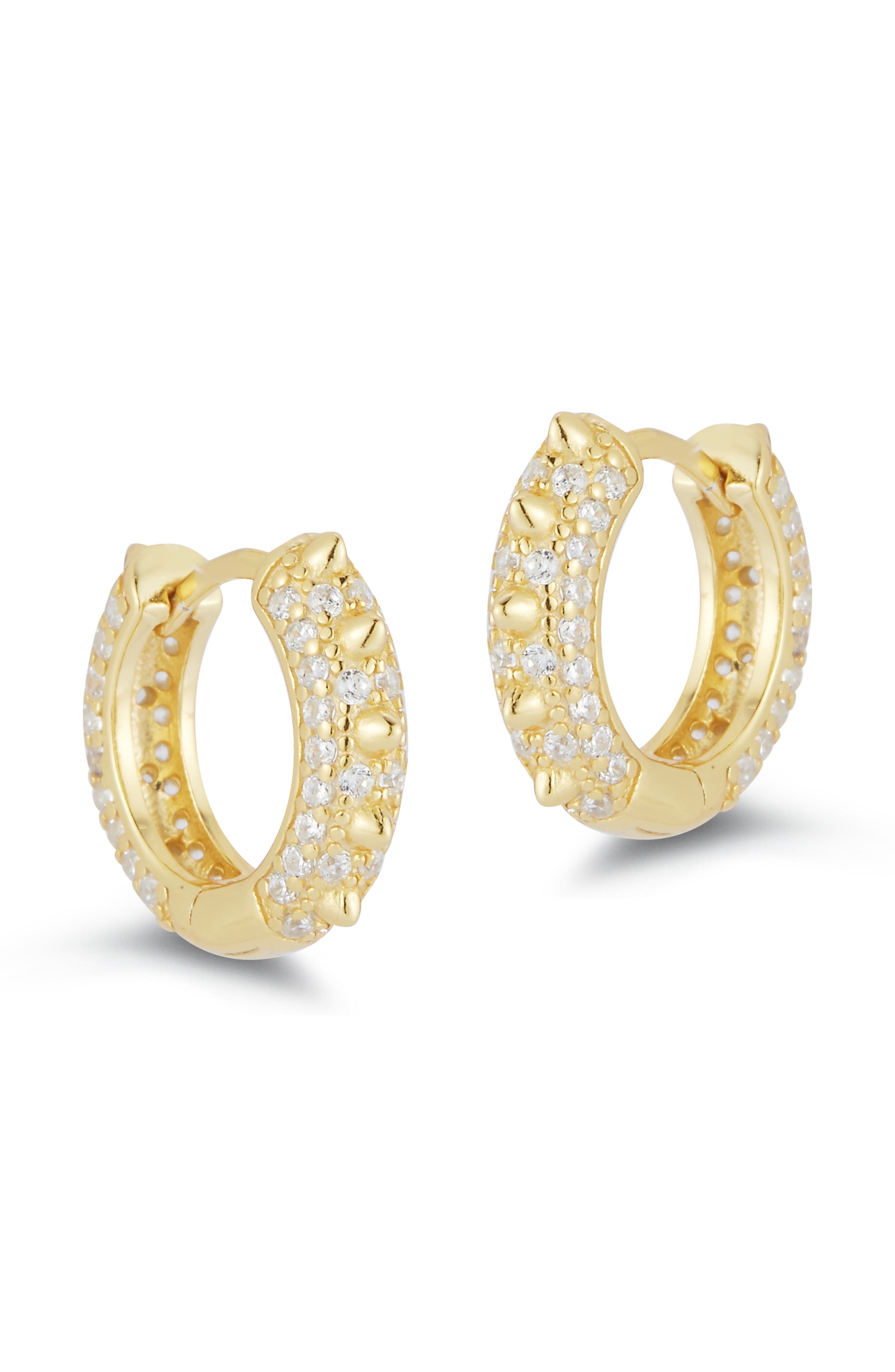 GLAZE JEWELRY Cubic Zirconia Spike Huggie Hoop Earrings