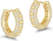 GLAZE JEWELRY Cubic Zirconia Spike Huggie Hoop Earrings