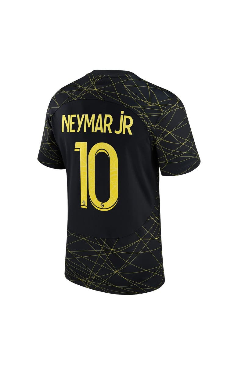 Nike Men's Jordan Brand Neymar Jr. Black Paris Saint-Germain 2022/23 Fourth Breathe Stadium Replica Player Jersey, Alternate, color, 