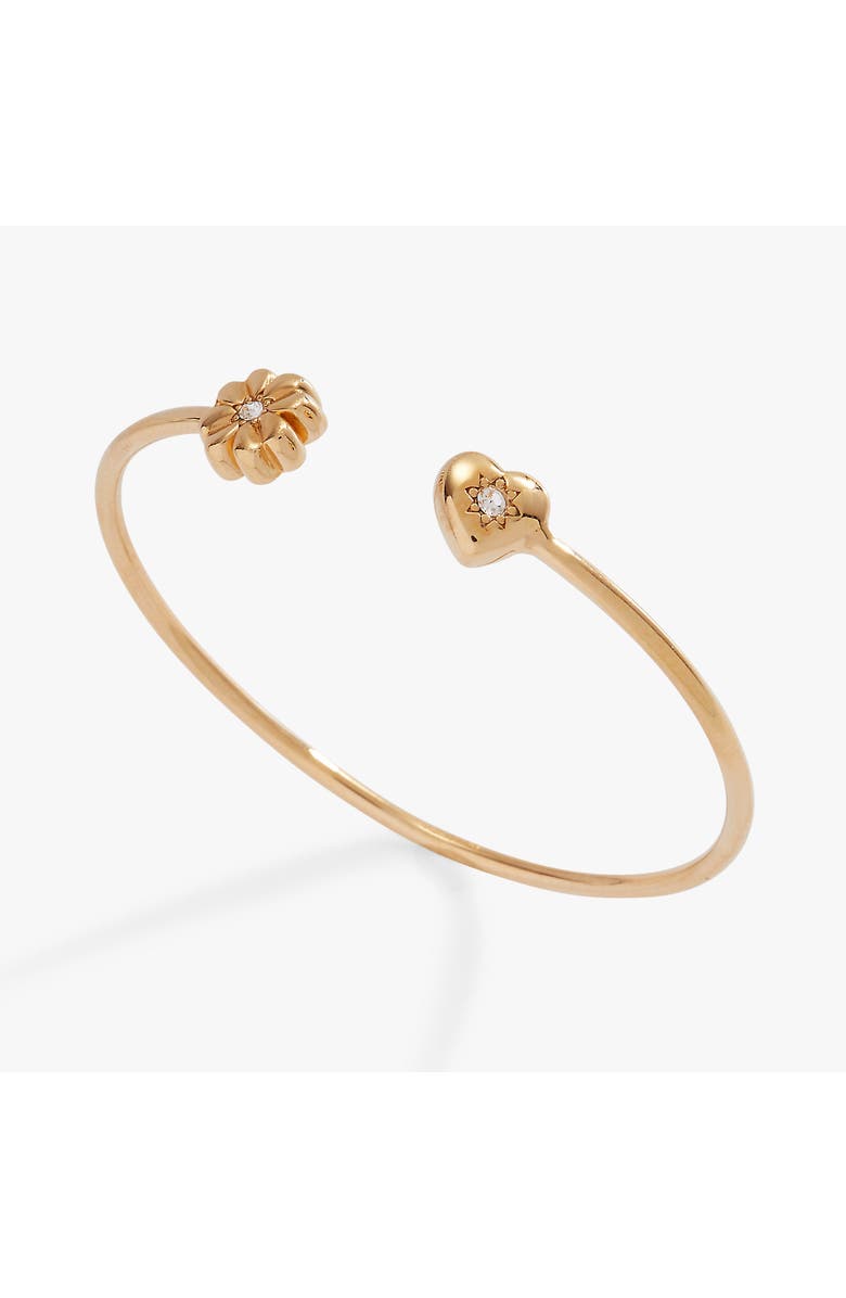 Alex and Ani Love Luck Heart And Clover Flex Cuff Bracelet, Main, color,
