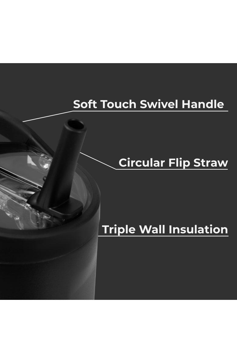 HydroJug Sport Insulated Stainless Steel Water Bottle with Flip Straw and Swivel Handle for Gym & Outdoors, Alternate, color, Black