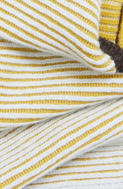 Eckhaus Latta Huddle Stripe Merino Wool Bonnet In Neutral