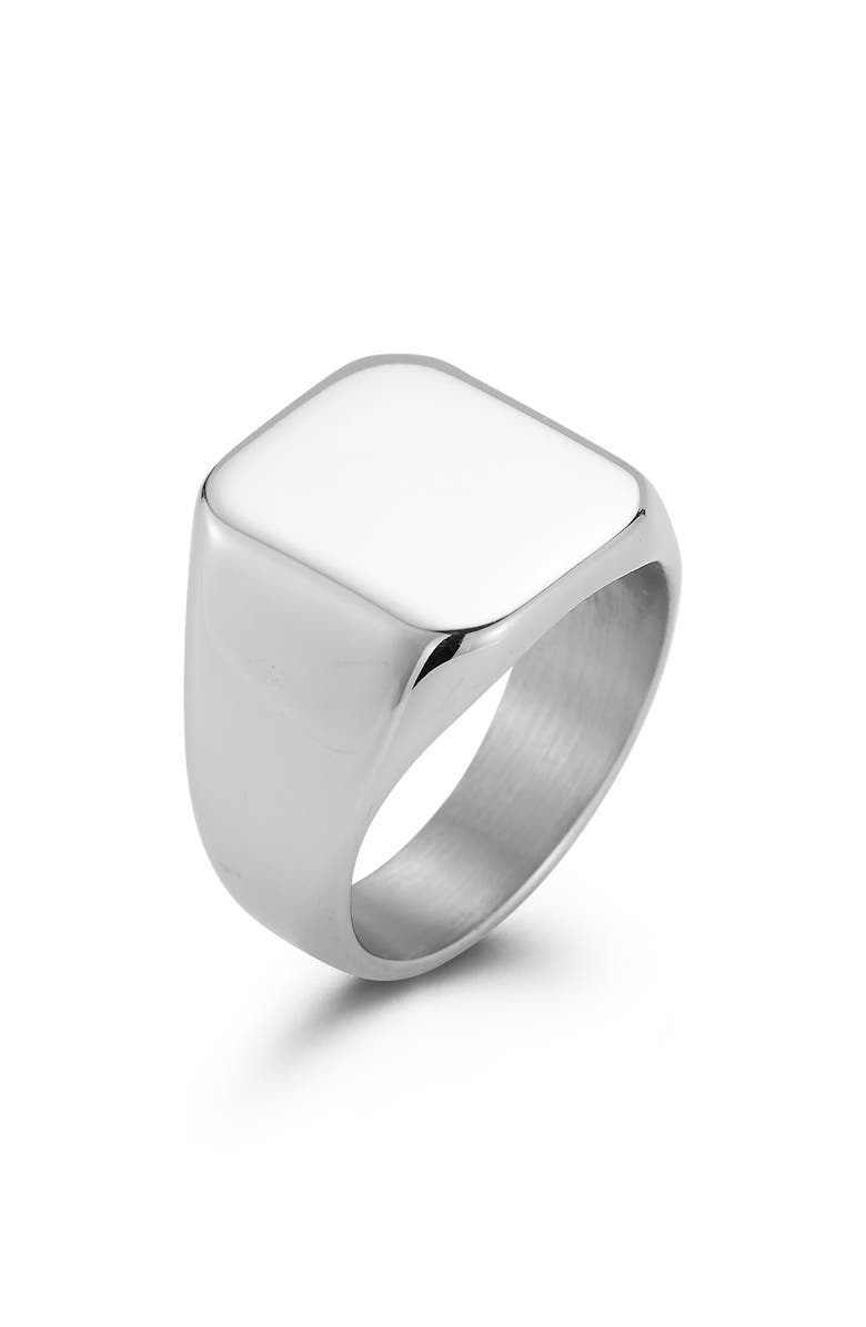 Yield of Men Men's Signet Ring, Main, color, Silver