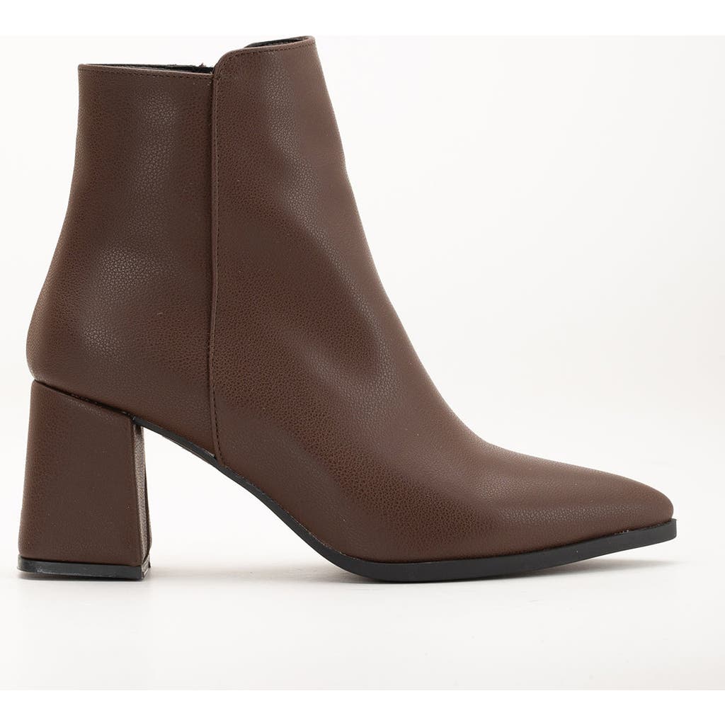 Forever & Always Shoes Edith Pointed Toe Ankle Boots In Brown