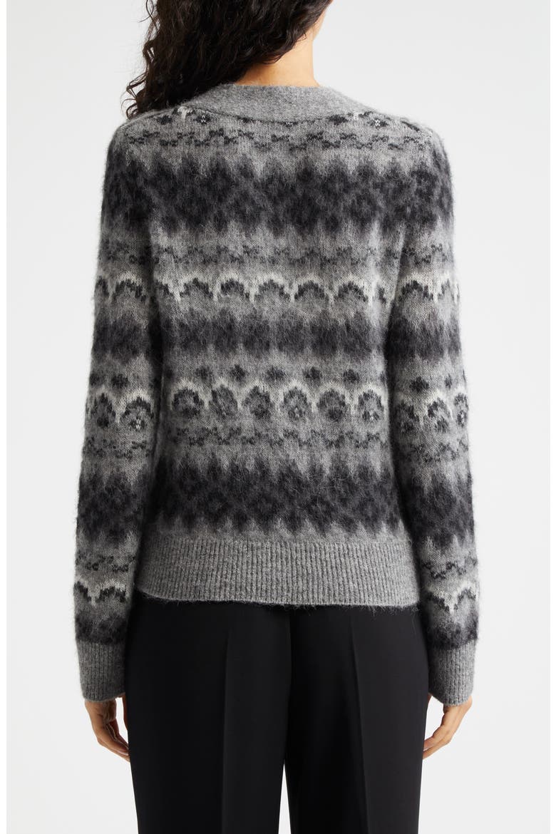Fair Isle Alpaca Blend V-Neck Cardigan, Alternate, color, GREY COMBO