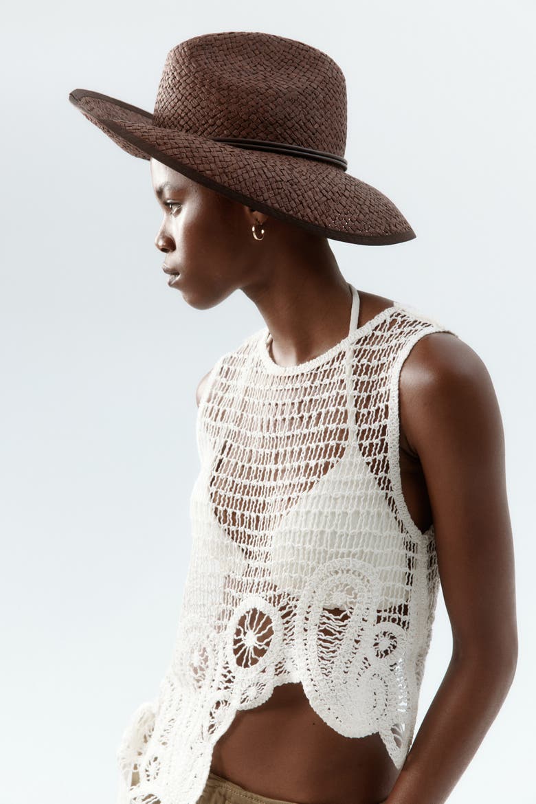 Handmade Straw Hat, Alternate, color, Dark brown