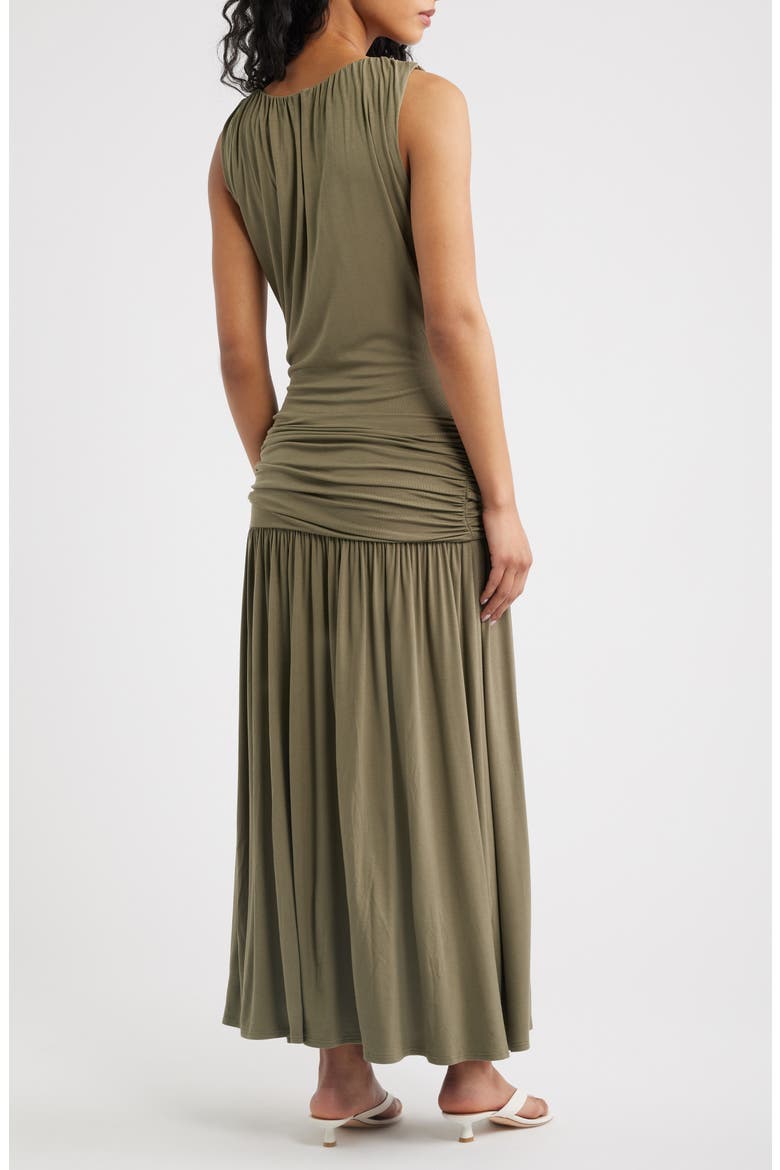 Nua Tie Front Knit Maxi Dress, Alternate, color, GREEN