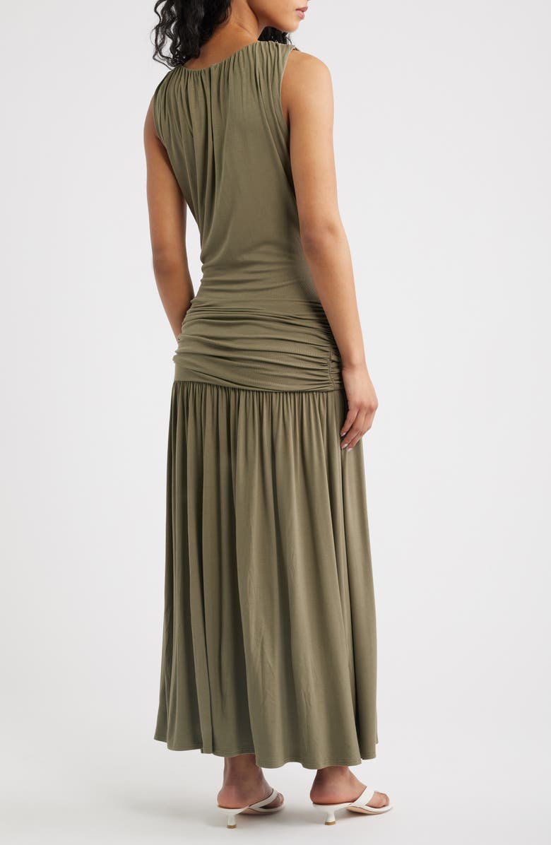 Line & Dot Nua Tie Front Knit Maxi Dress, Alternate, color, Green