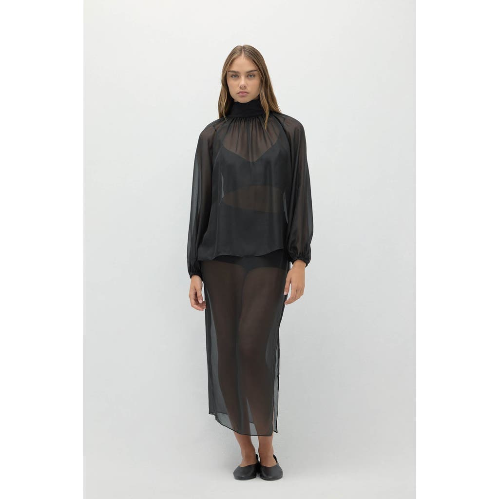 Naked Cashmere Amara Silk Organza Blouse In Black