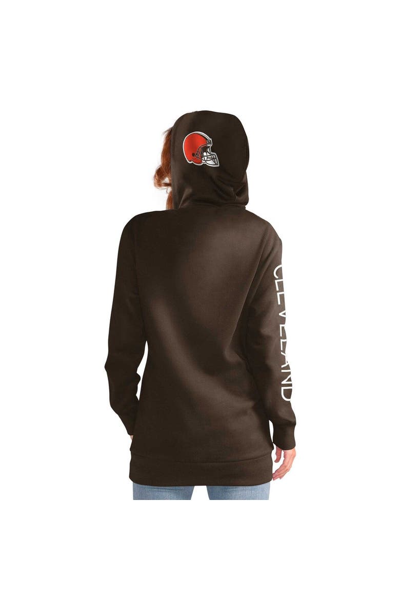 Women's G-III 4Her by Carl Banks Brown Cleveland Browns Extra Inning Pullover Hoodie, Alternate, color, Brown