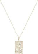 Freya Rose Rectangle Silver Woman & Moon Necklace