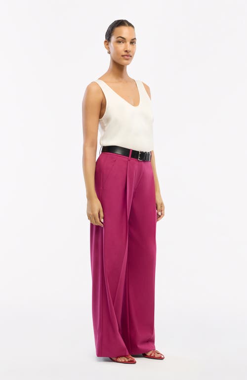 Another Tomorrow Relaxed Wide Leg Pant In Magenta