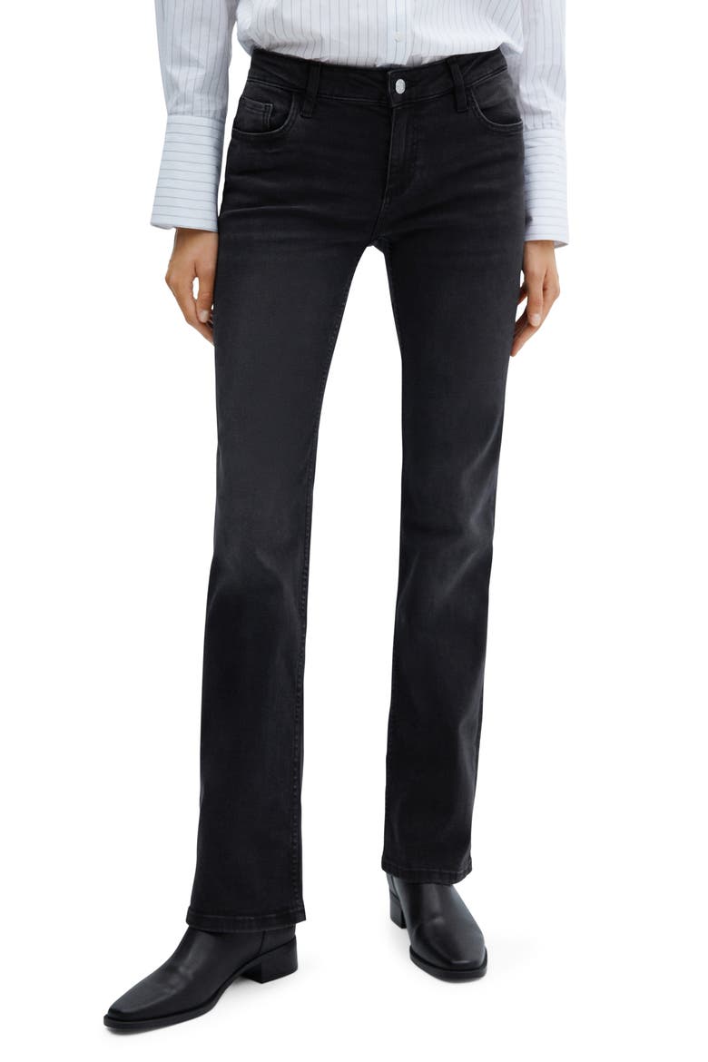Low Rise Flare Jeans, Main, color, BLACK DENIM