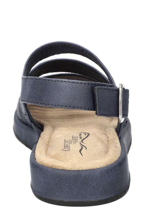 Shop Easy Street Link Laser Cut Slingback Sandal In Navy
