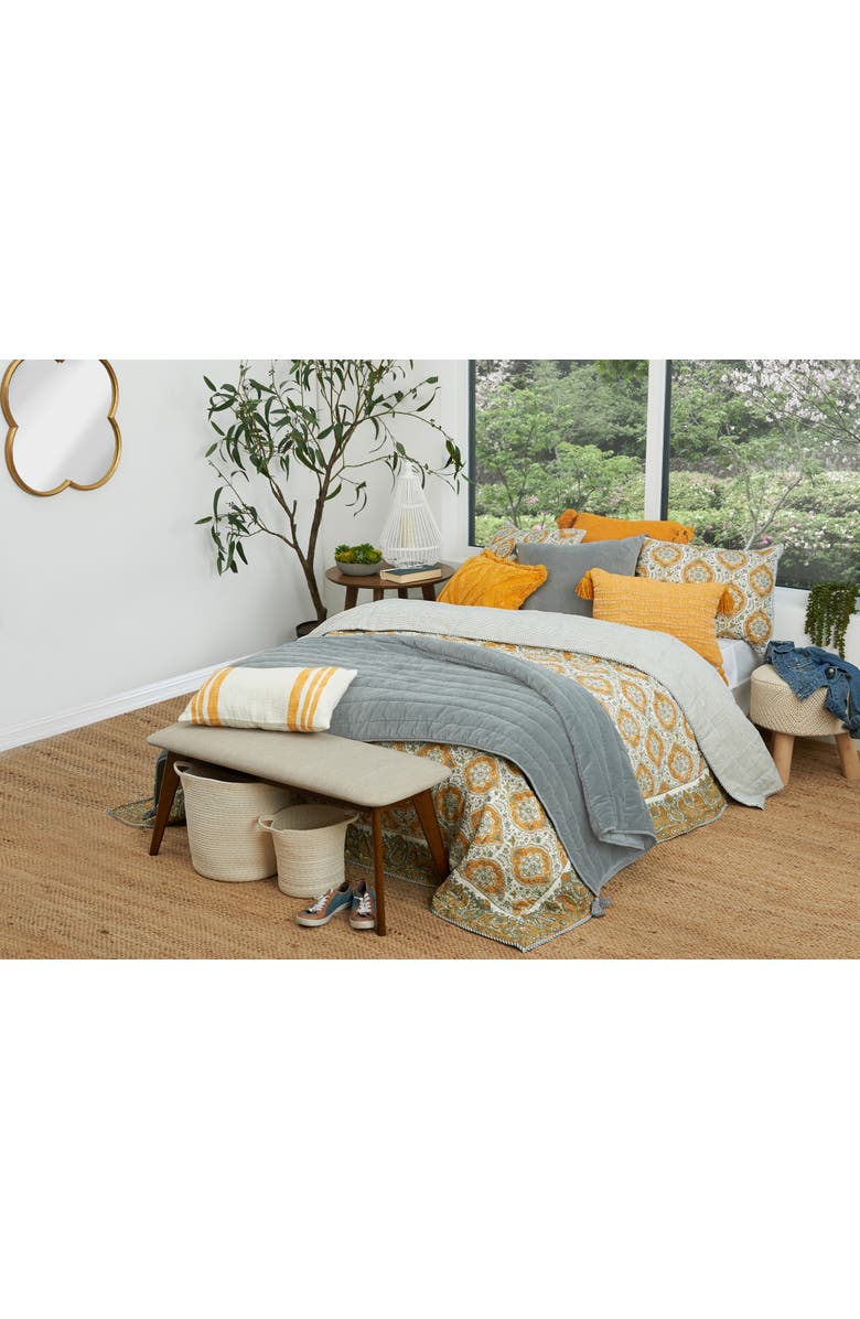 carol & frank Freddie Ochre Cotton Euro Sham 26" x 26", Alternate, color, Yellow