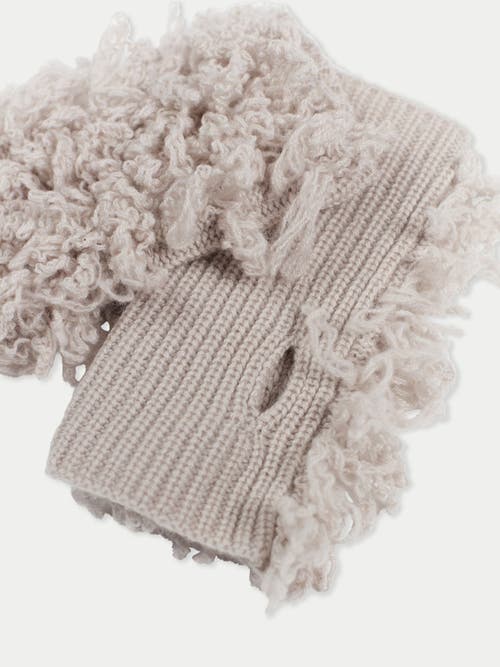 Gobi Mongolian Cashmere Loop-stitch Cashmere Fingerless Gloves In Chateau Gray