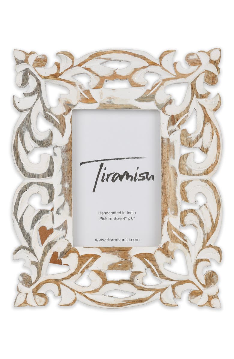 Tiramisu Regal Renaissance Wood Carved Picture Frame, Main, color, White