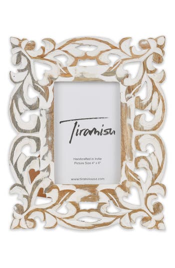 Tiramisu Regal Renaissance Wood Carved Picture Frame In White