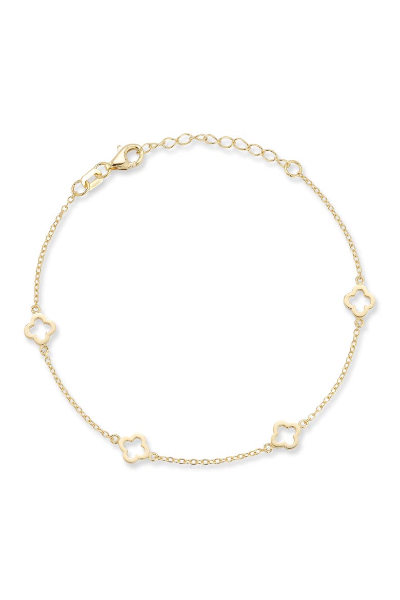 Clover Station Anklet, Main, color, GOLD