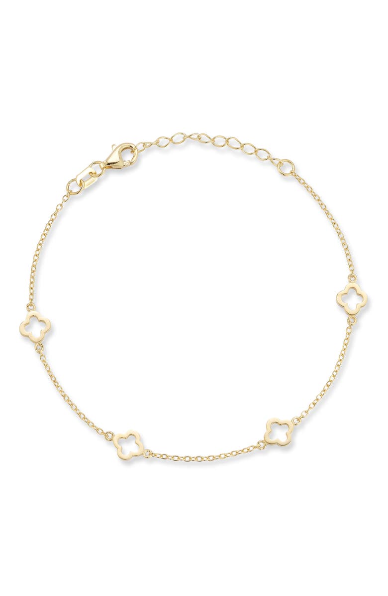 GLAZE JEWELRY Clover Station Anklet, Main, color, Gold