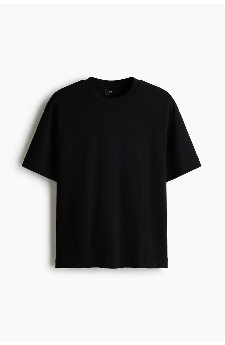 H&M Loose Fit Interlock T-shirt, Main, color, Black