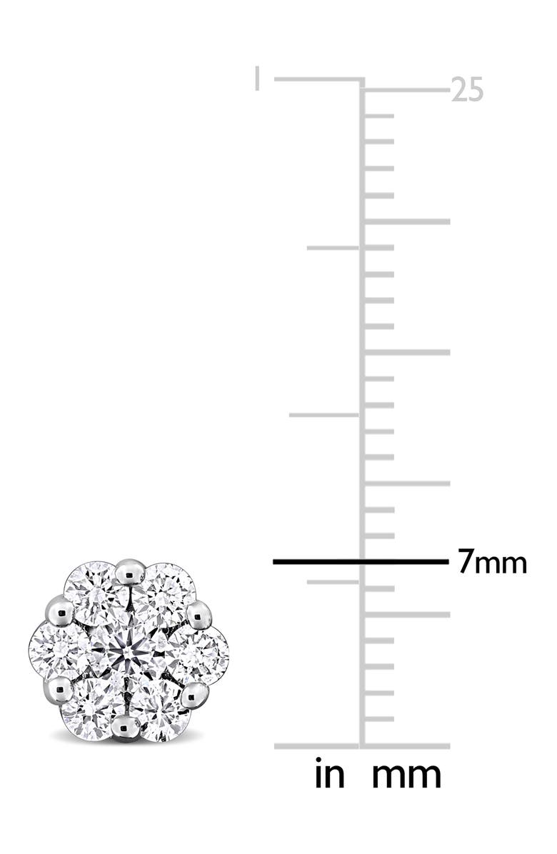 Created Forever Sterling Silver Lab Grown Diamond Halo Stud Earrings, Alternate, color, Silver