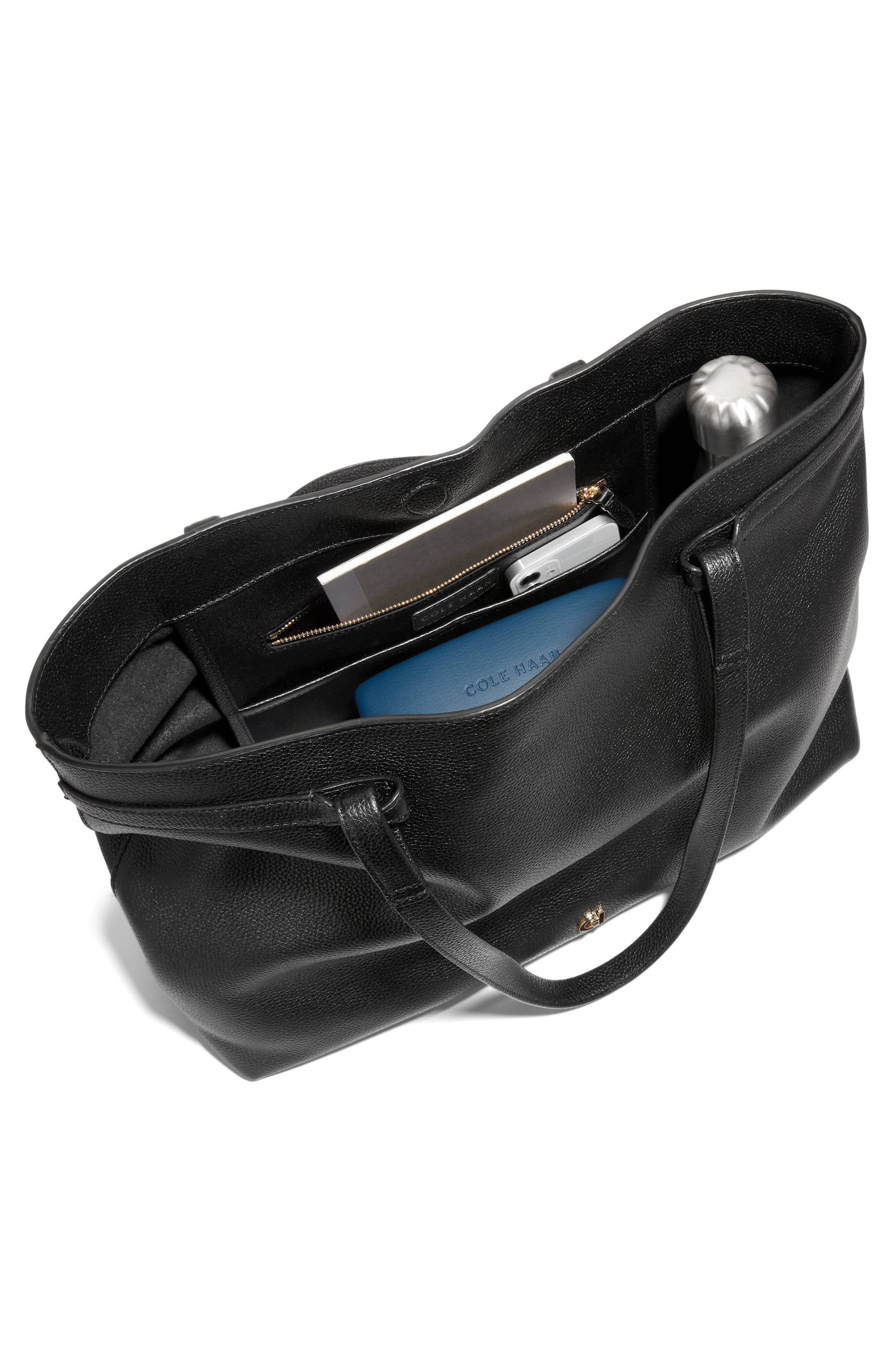 Cole Haan Essential Soft Leather Tote, Alternate, color, Black