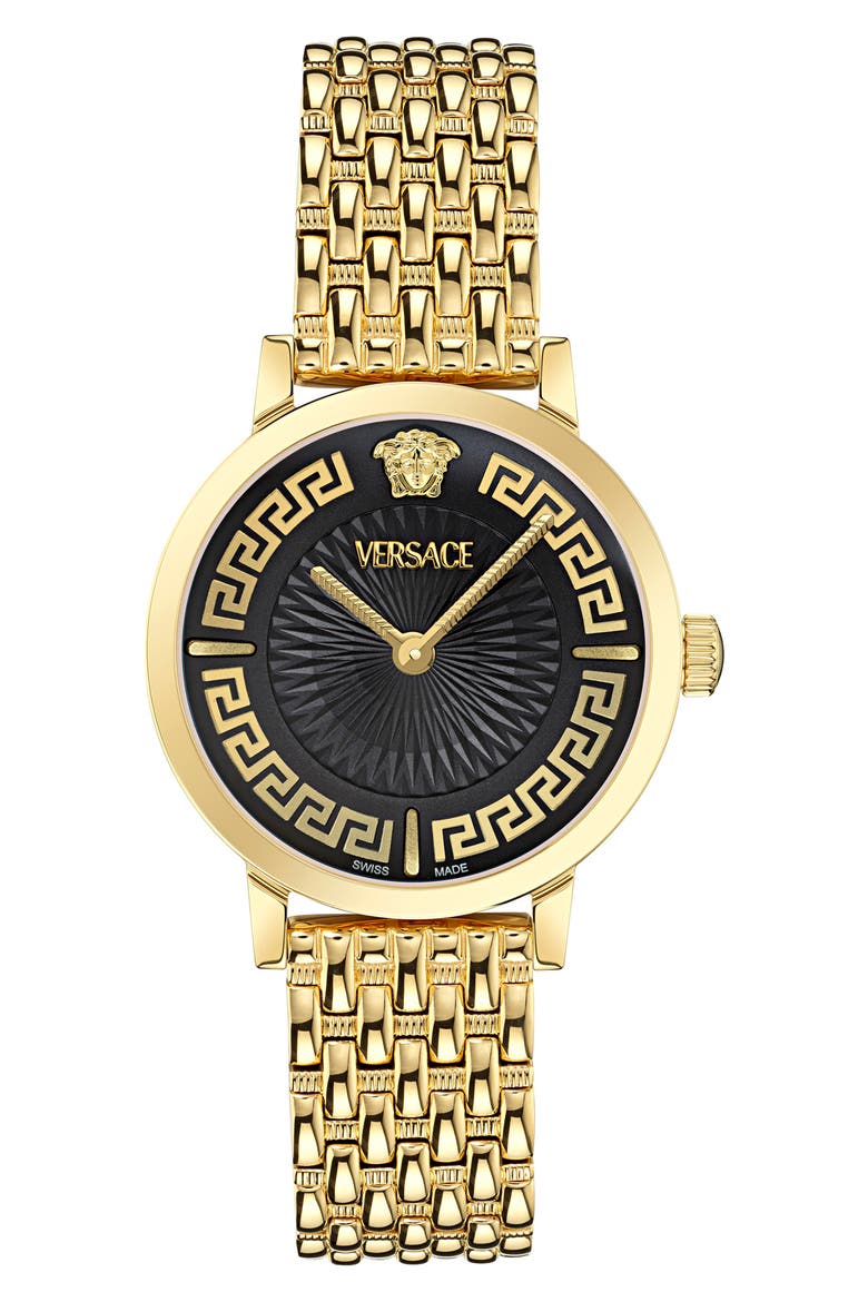Greca Fortuna Bracelet Watch, 35mm, Main, color, YELLOW GOLD