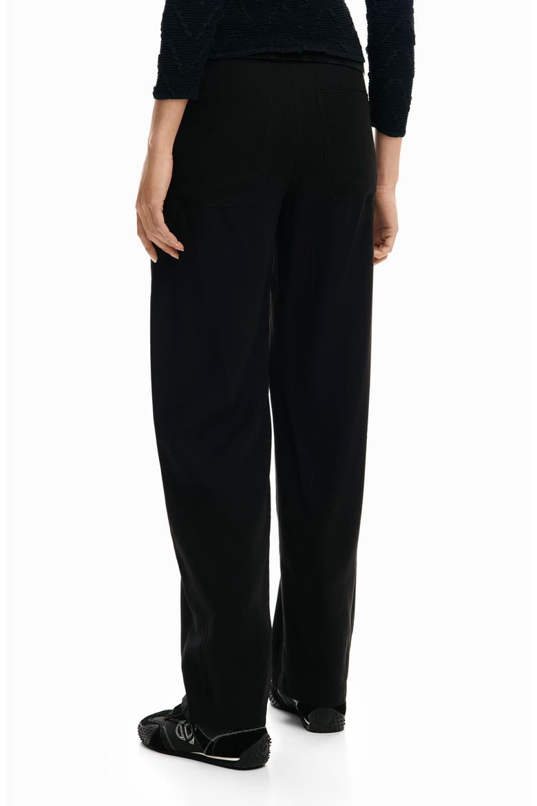 High Waist Straight Leg Pants, Alternate, color, BLACK
