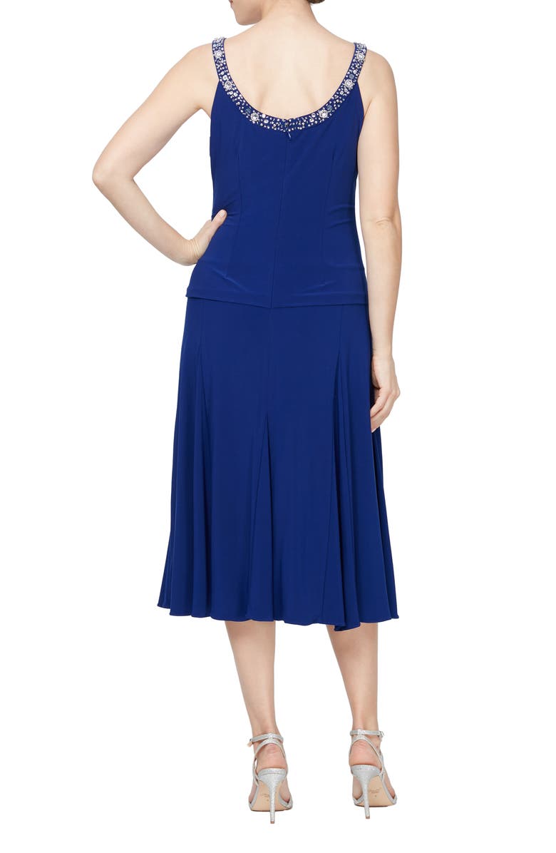 Alex Evenings Beaded Jersey Dress & Jacket, Alternate, color,