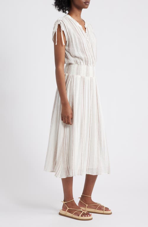 Rails Melodie Linen Blend Stripe Midi Dress