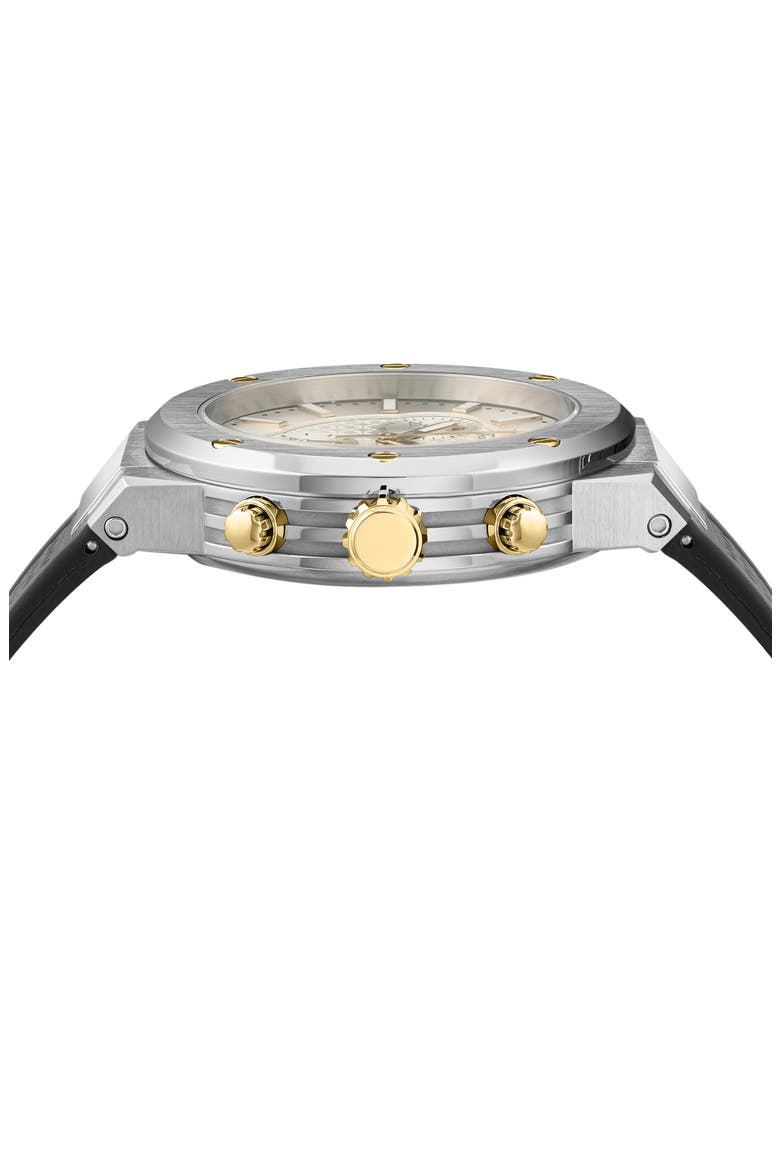 Silicone Strap Chronograph Watch, 42mm, Alternate, color, STAINLESS STEEL