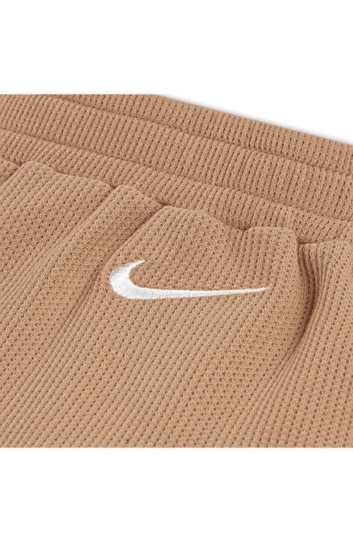 Nike Essentials Sweatshirt, Shorts & Bodysuit Set In Brown