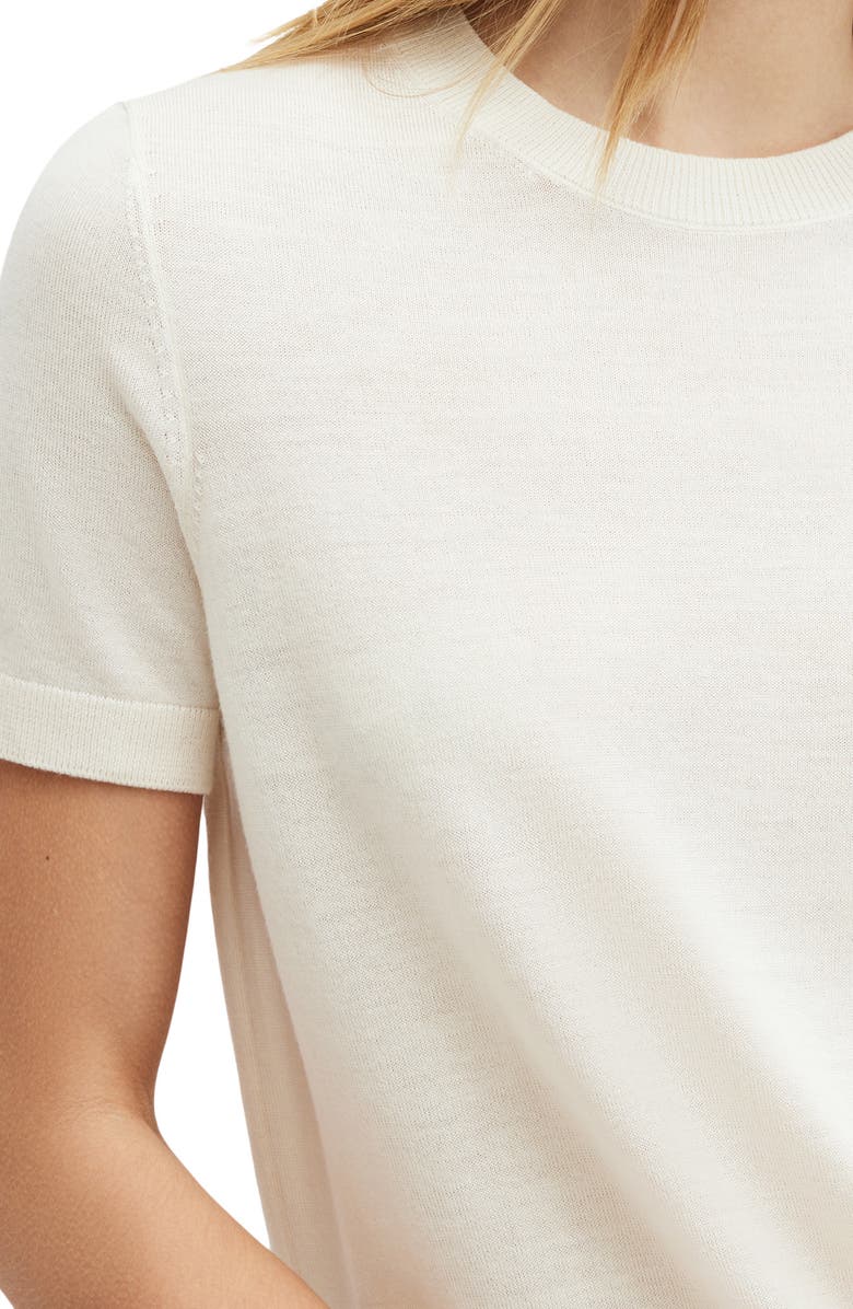 AllSaints Bern Short Sleeve Wool Sweater, Alternate, color, Chalk White