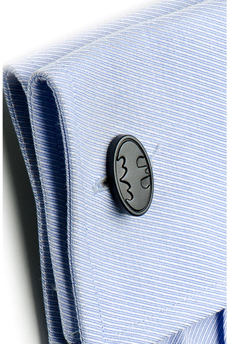 Batman Logo Cuff Links, Alternate, color, BLACK