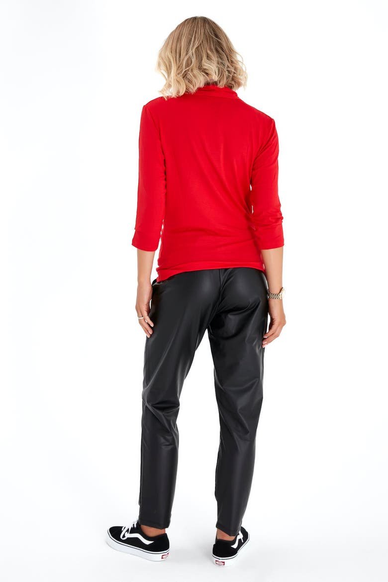 Surplice V-Neck Maternity/Nursing Top, Alternate, color, RED