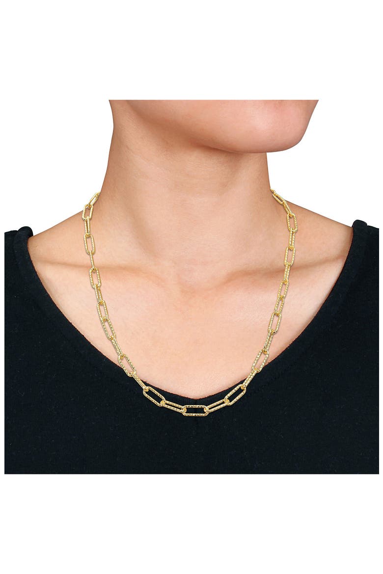 Textured Paper Clip Chain Necklace, Alternate, color, YELLOW