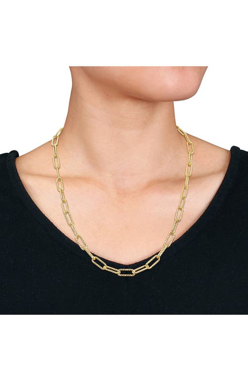 Delmar Textured Paper Clip Chain Necklace In Gold